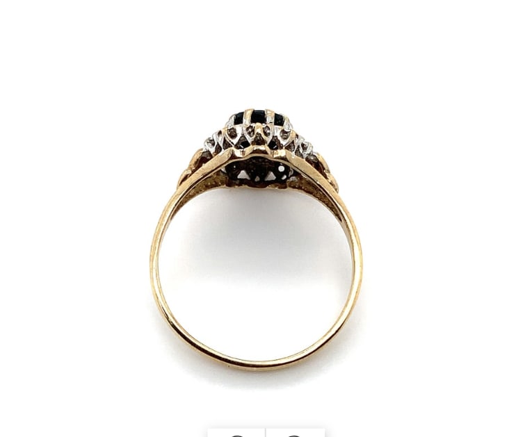 Sapphire and diamond antique ring 9k yellow gold - Image 5
