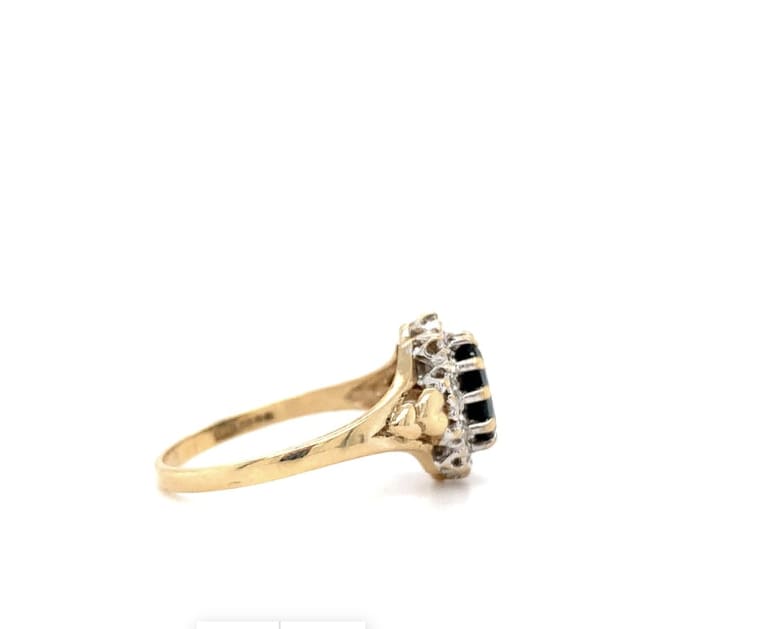 Sapphire and diamond antique ring 9k yellow gold - Image 6