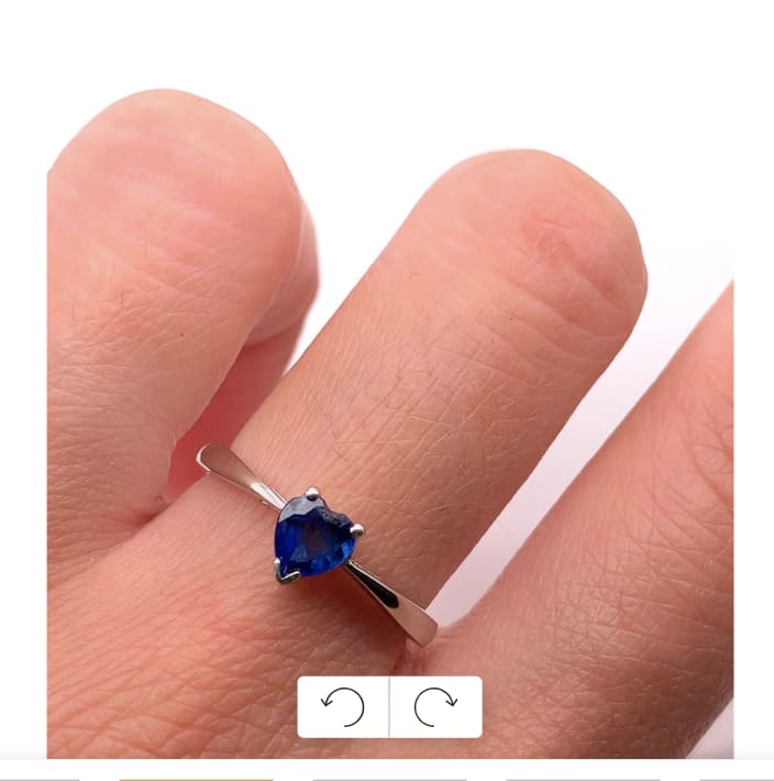 Sapphire heart engagement ring platinum - Image 2
