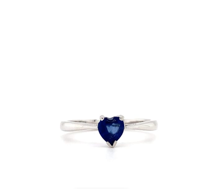 Sapphire heart engagement ring platinum - Image 4