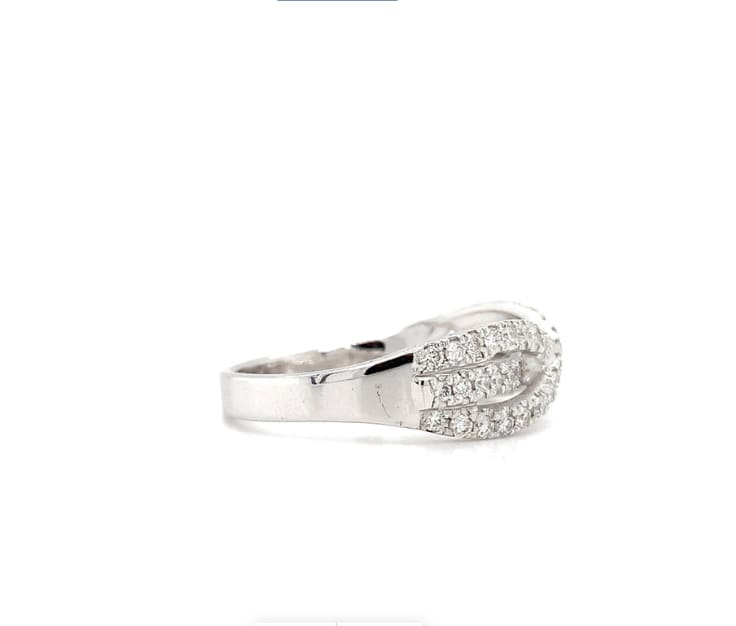 Diamond twist engagement ring 18k white gold - Image 5