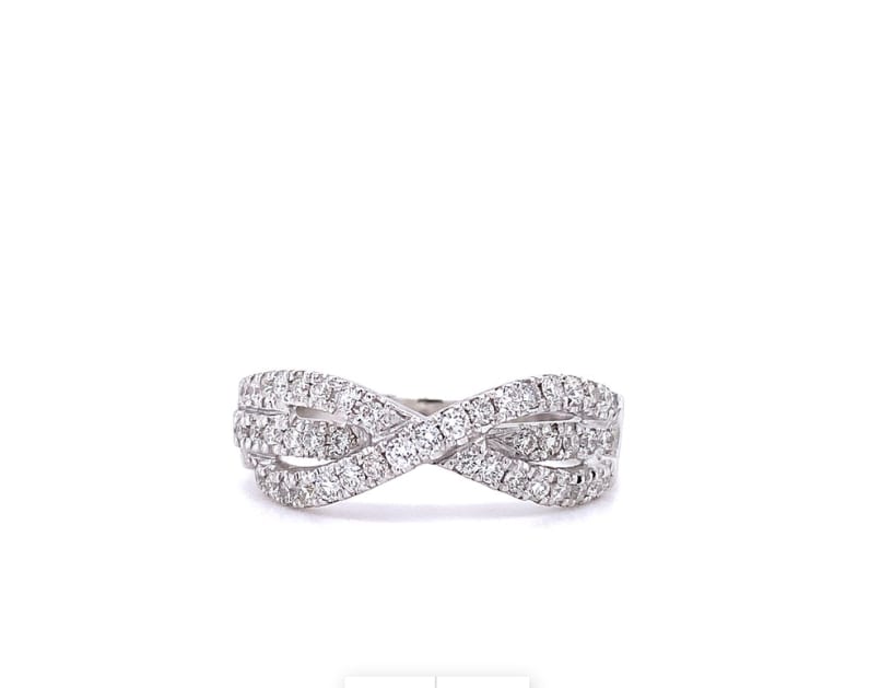 Diamond twist engagement ring 18k white gold - Image 6