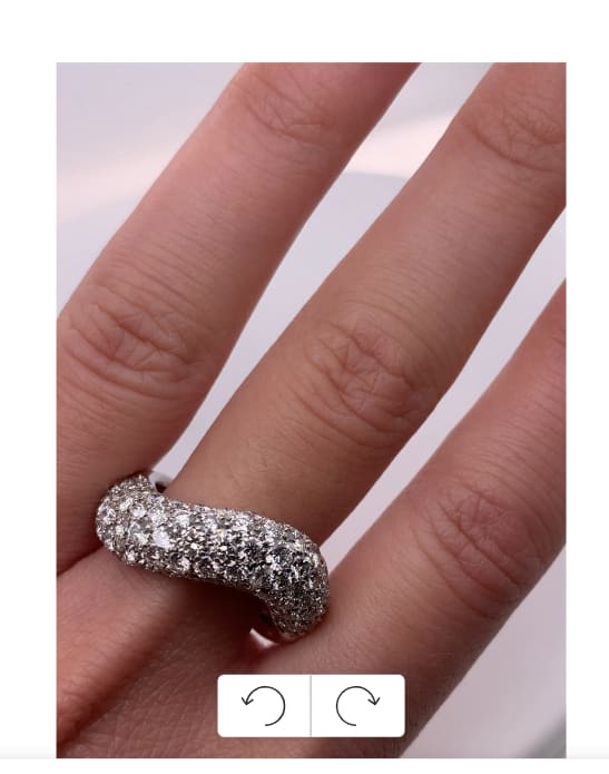 Diamond dome engagement ring 18k white gold - Image 2