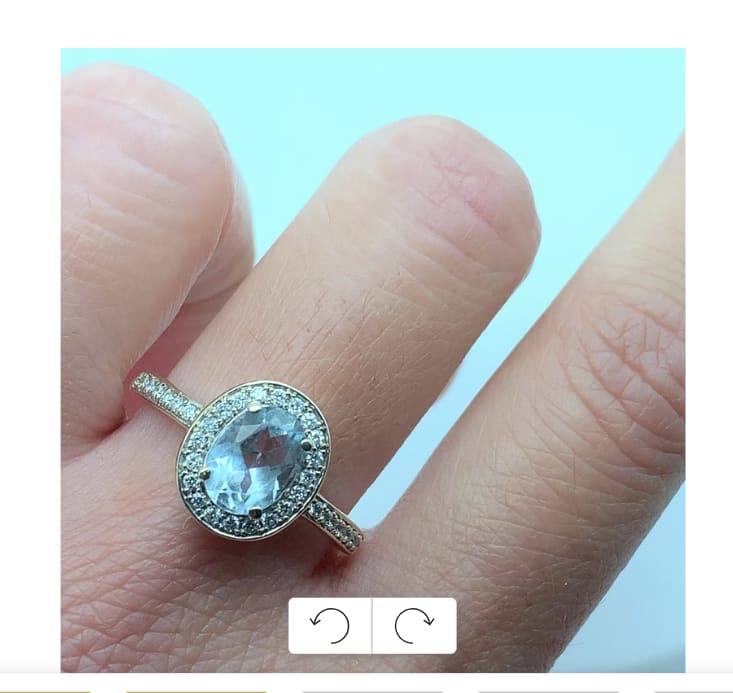 Aquamarine and diamond antique ring 9k white gold - Image 5