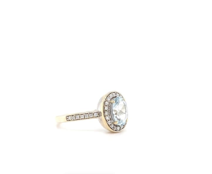 Aquamarine and diamond antique ring 9k white gold - Image 7
