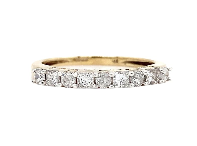 Diamond eternity engagement ring 9k yellow gold