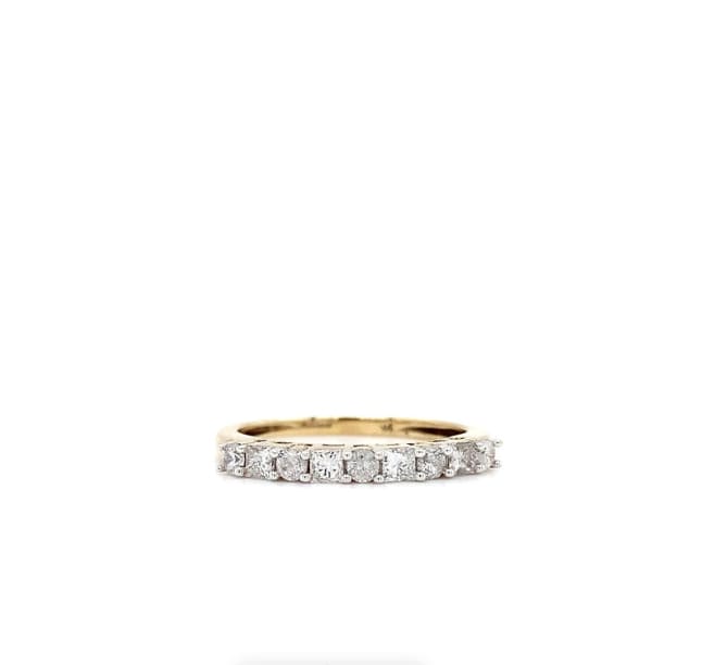 Diamond eternity engagement ring 9k yellow gold - Image 5
