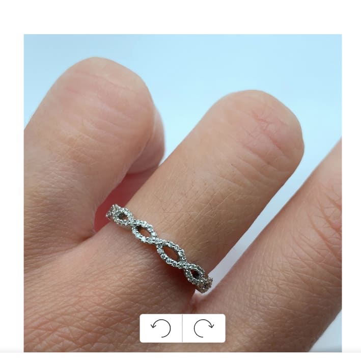 Diamond eternity engagement ring 9k white gold - Image 2