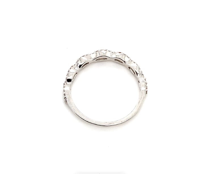 Diamond eternity engagement ring 9k white gold - Image 4