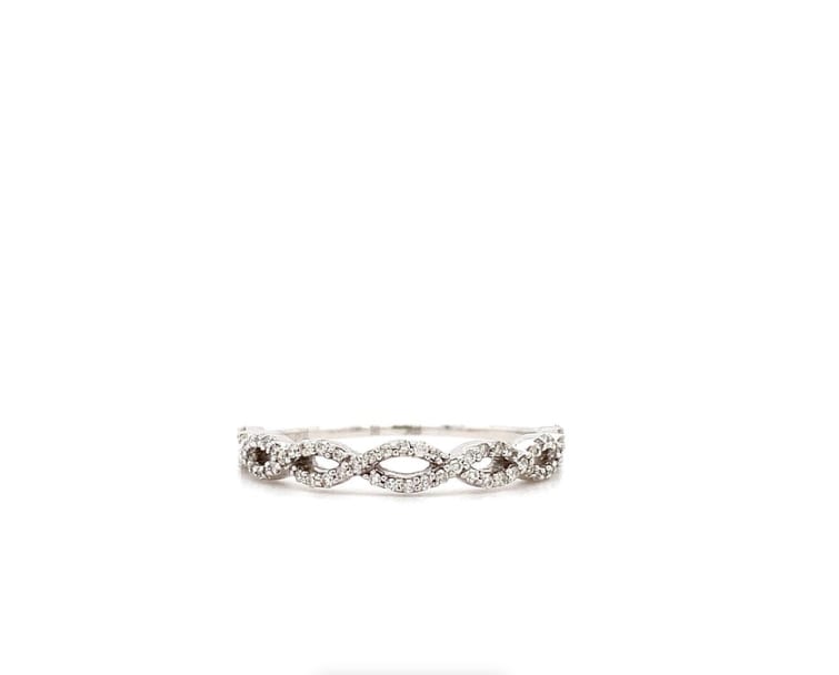 Diamond eternity engagement ring 9k white gold - Image 6
