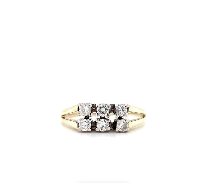 Diamond eternity engagement ring 14k yellow gold - Image 4