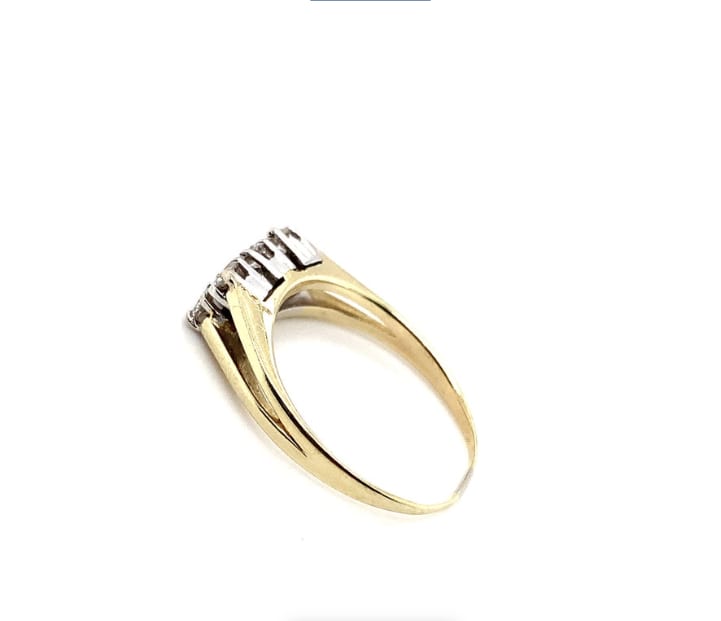 Diamond eternity engagement ring 14k yellow gold - Image 5