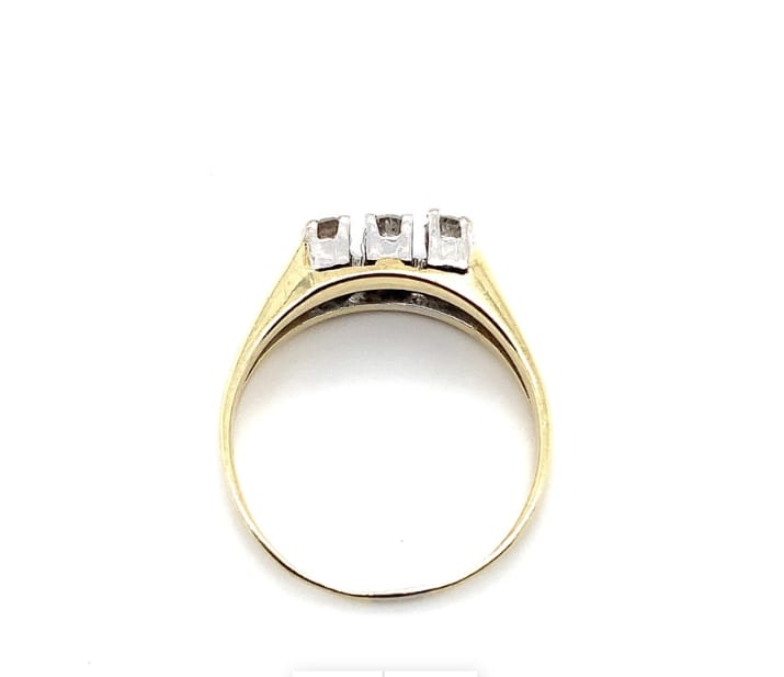 Diamond eternity engagement ring 14k yellow gold - Image 6