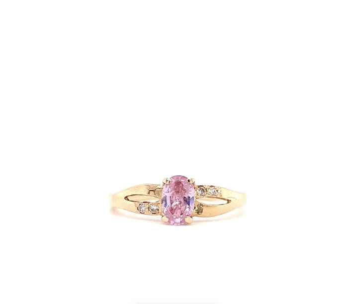 Diamond and morganite engagement ring 14k yellow gold - Image 5