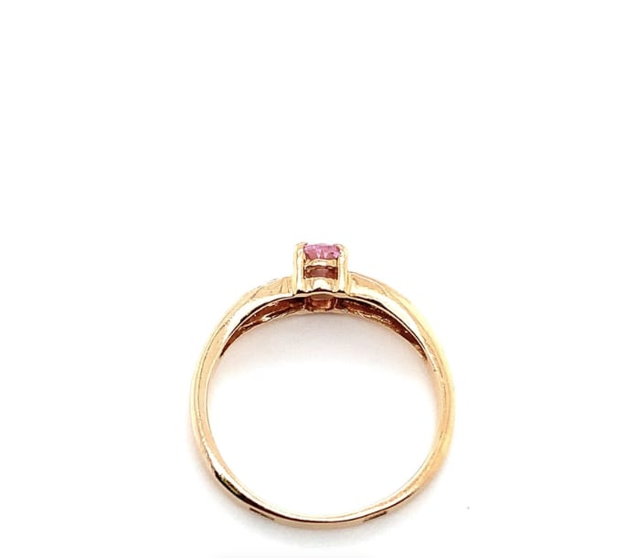 Diamond and morganite engagement ring 14k yellow gold - Image 6