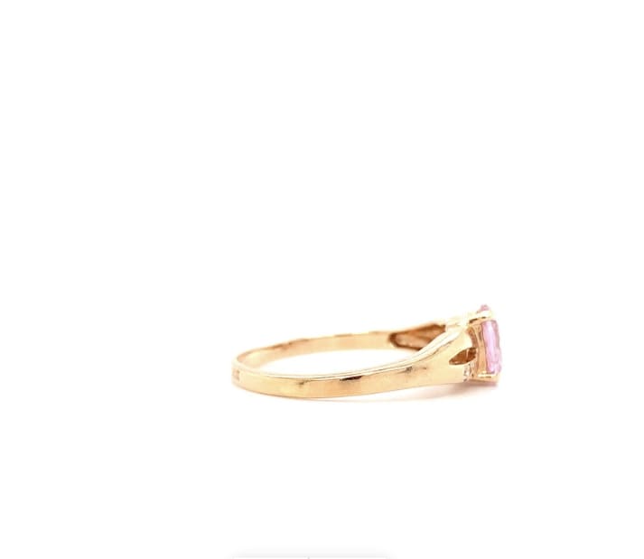 Diamond and morganite engagement ring 14k yellow gold - Image 7
