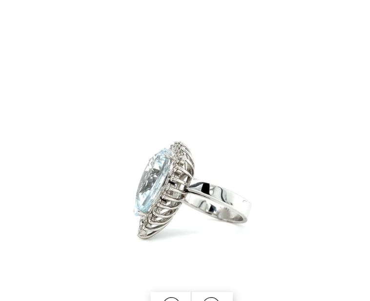 Aquamarine and diamond cluster 18k white gold - Image 5