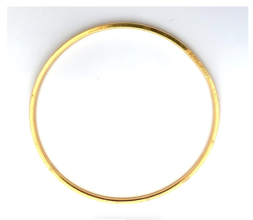 21k Yellow gold fine bangle bracelet - Image 4