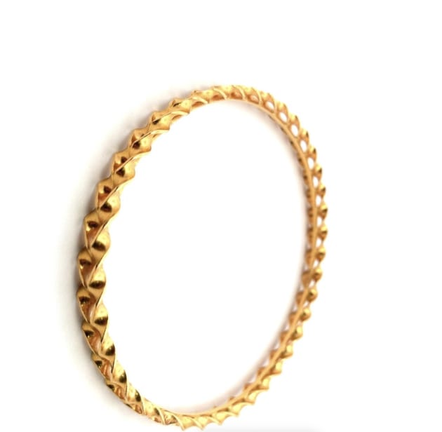 22k Yellow gold intertwined bangle bracelet - Image 5