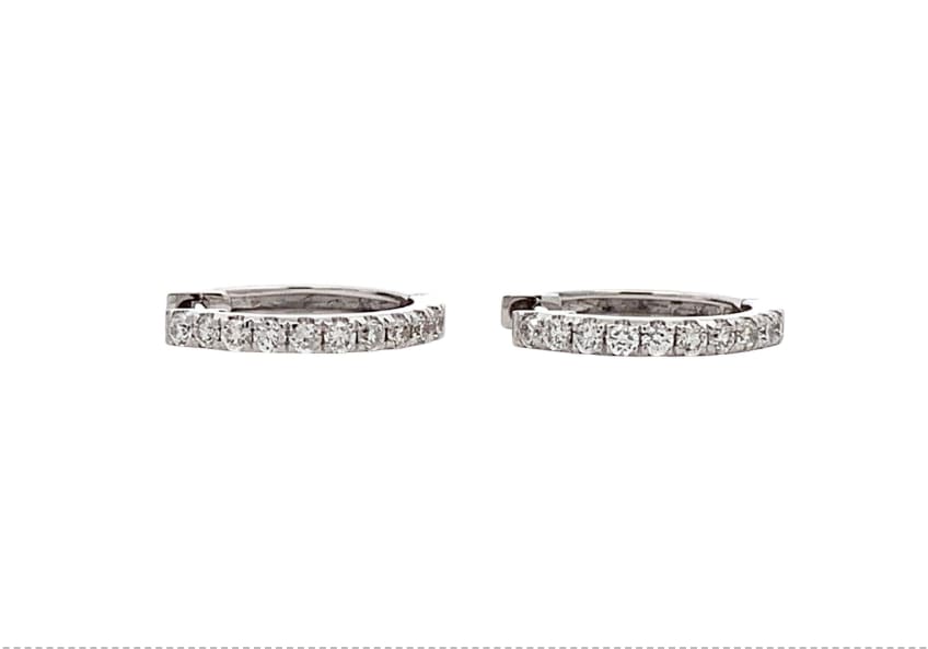 Diamond petite hoop earrings 18k white gold
