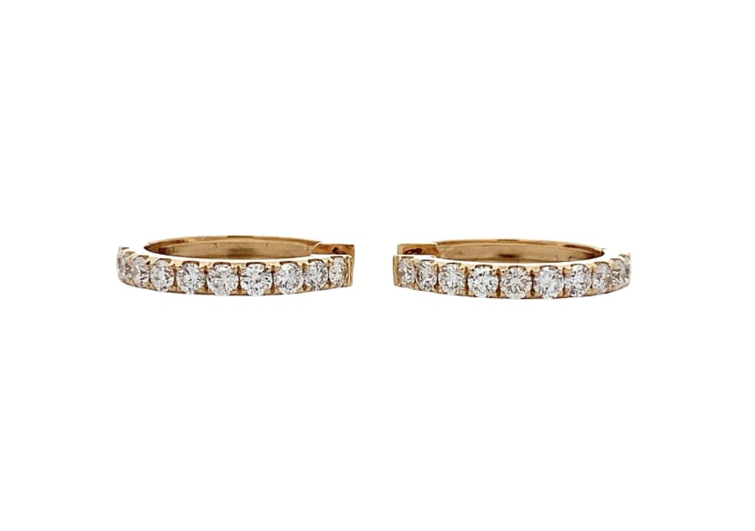 diamond hoop earrings 18k yellow gold