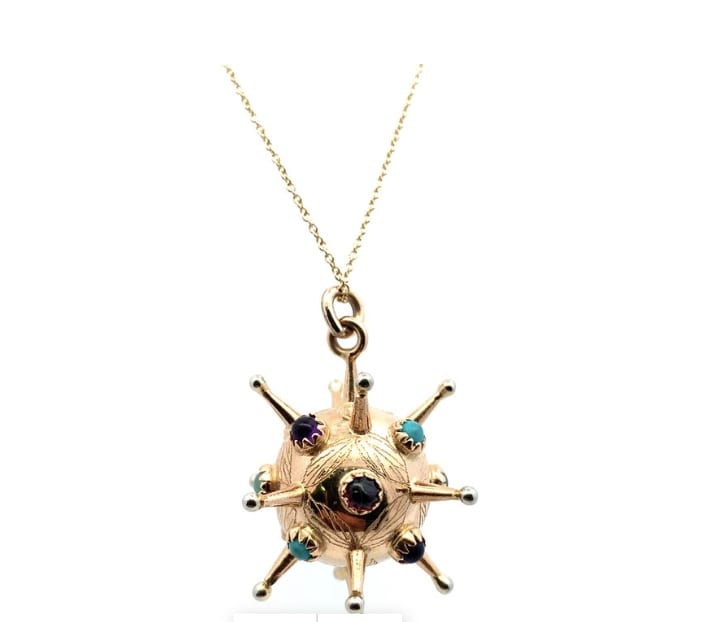 Bomb vintage pendant necklace yellow gold - Image 4