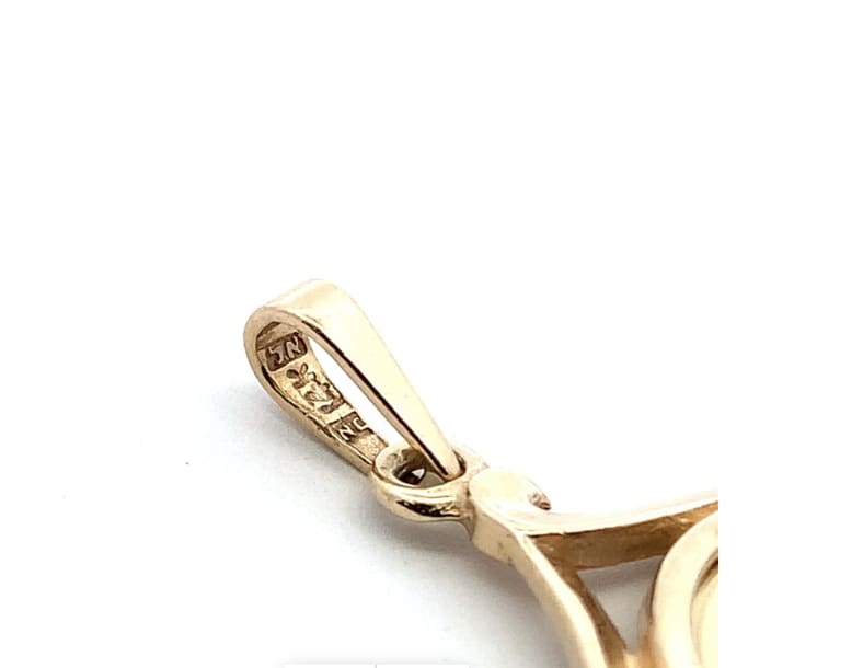 Coin pendant necklace yellow gold - Image 5
