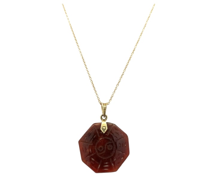 Yin Yang pendant necklace yellow gold