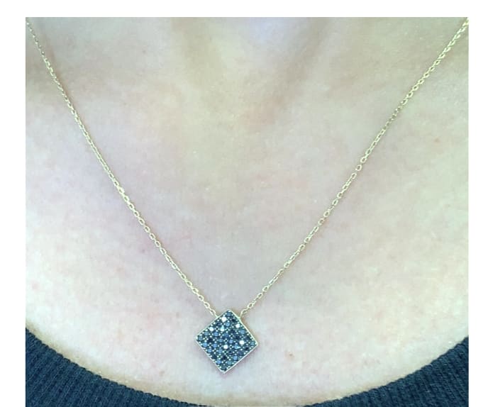 Black diamond pendant necklace 18k yellow gold - Image 3
