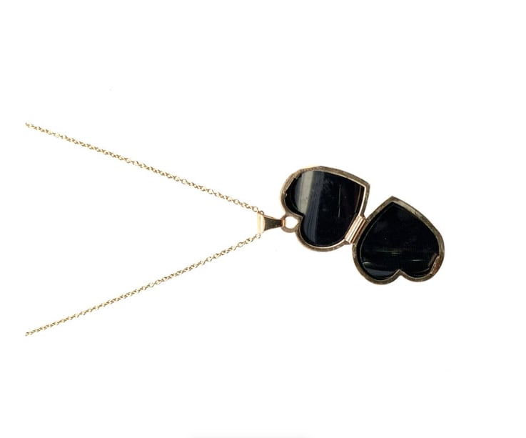 Heart locket pendant necklace yellow gold - Image 4
