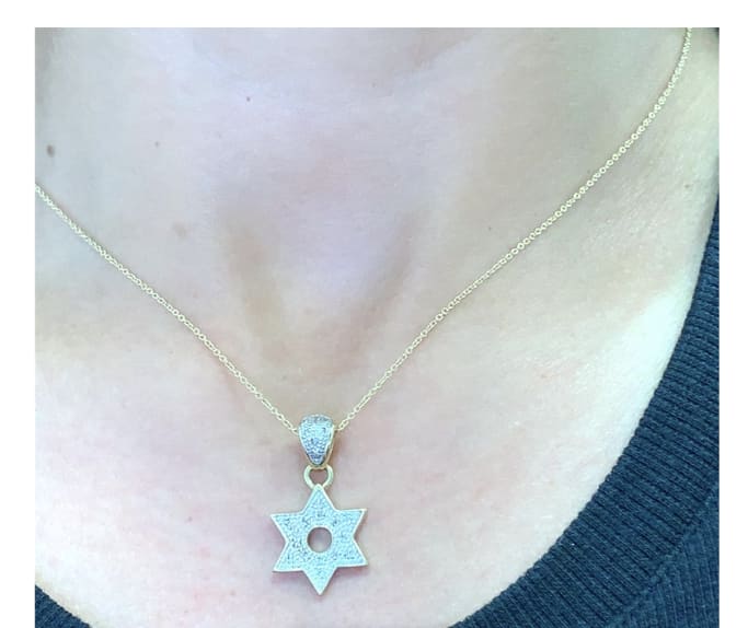 Star of David diamond pendant yellow gold - Image 3