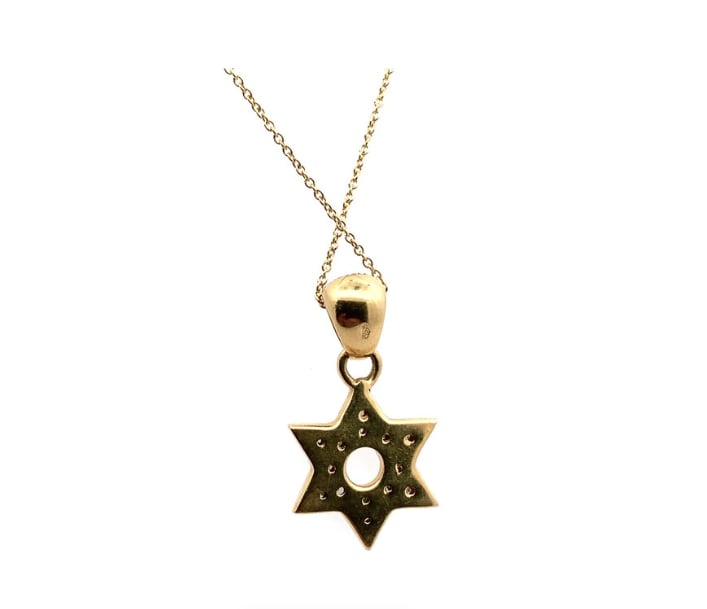 Star of David diamond pendant yellow gold - Image 5
