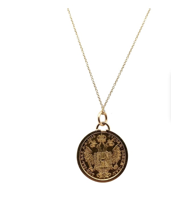 Coin pendant necklace 22k yellow gold - Image 4