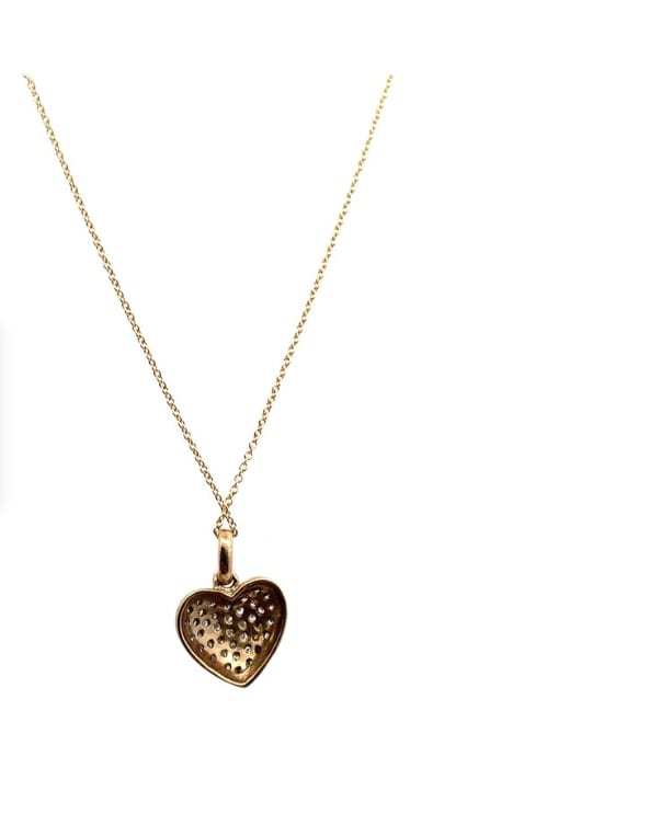 Diamond heart pendant necklace yellow gold - Image 5