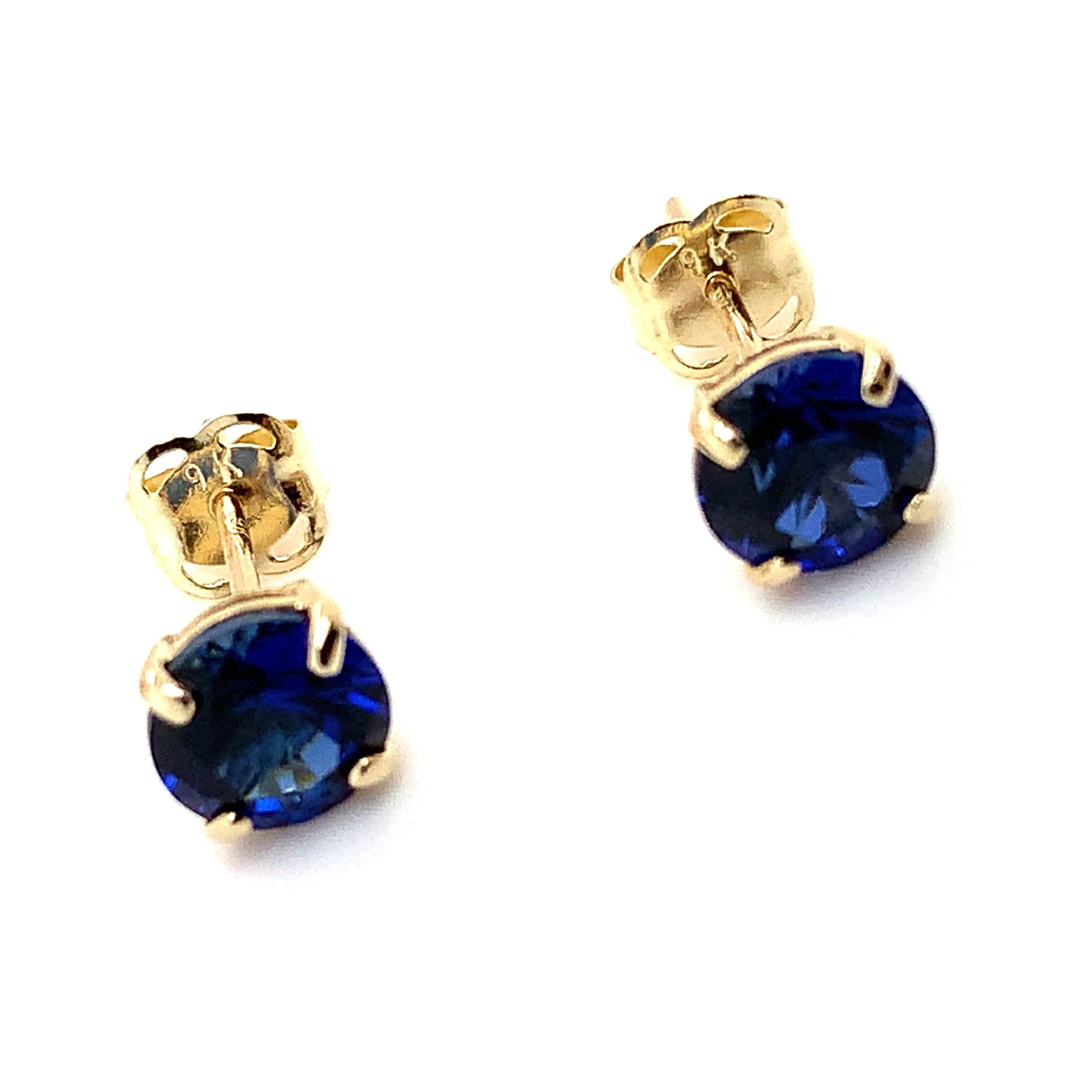 Sapphire stud earrings yellow gold - Image 6