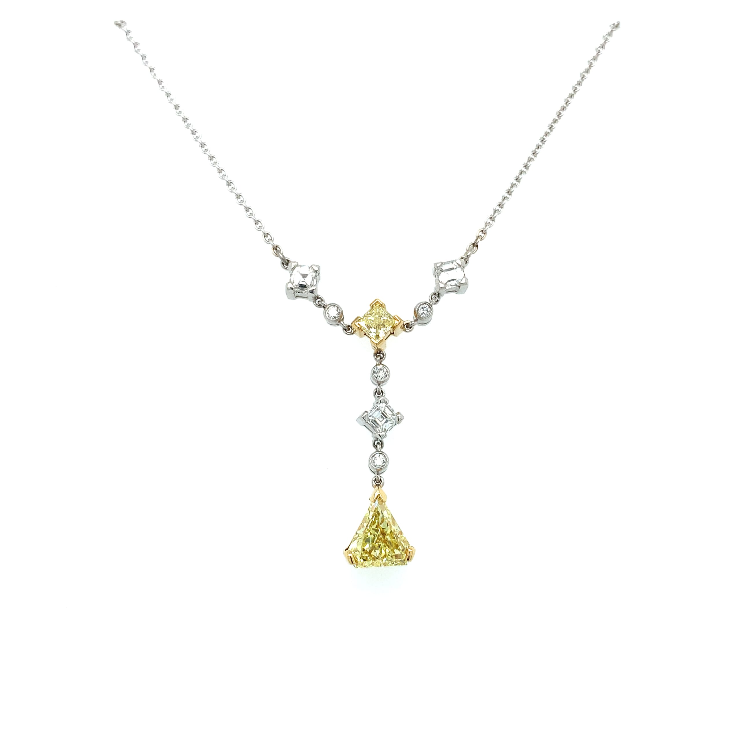 fancy yellow diamond necklace