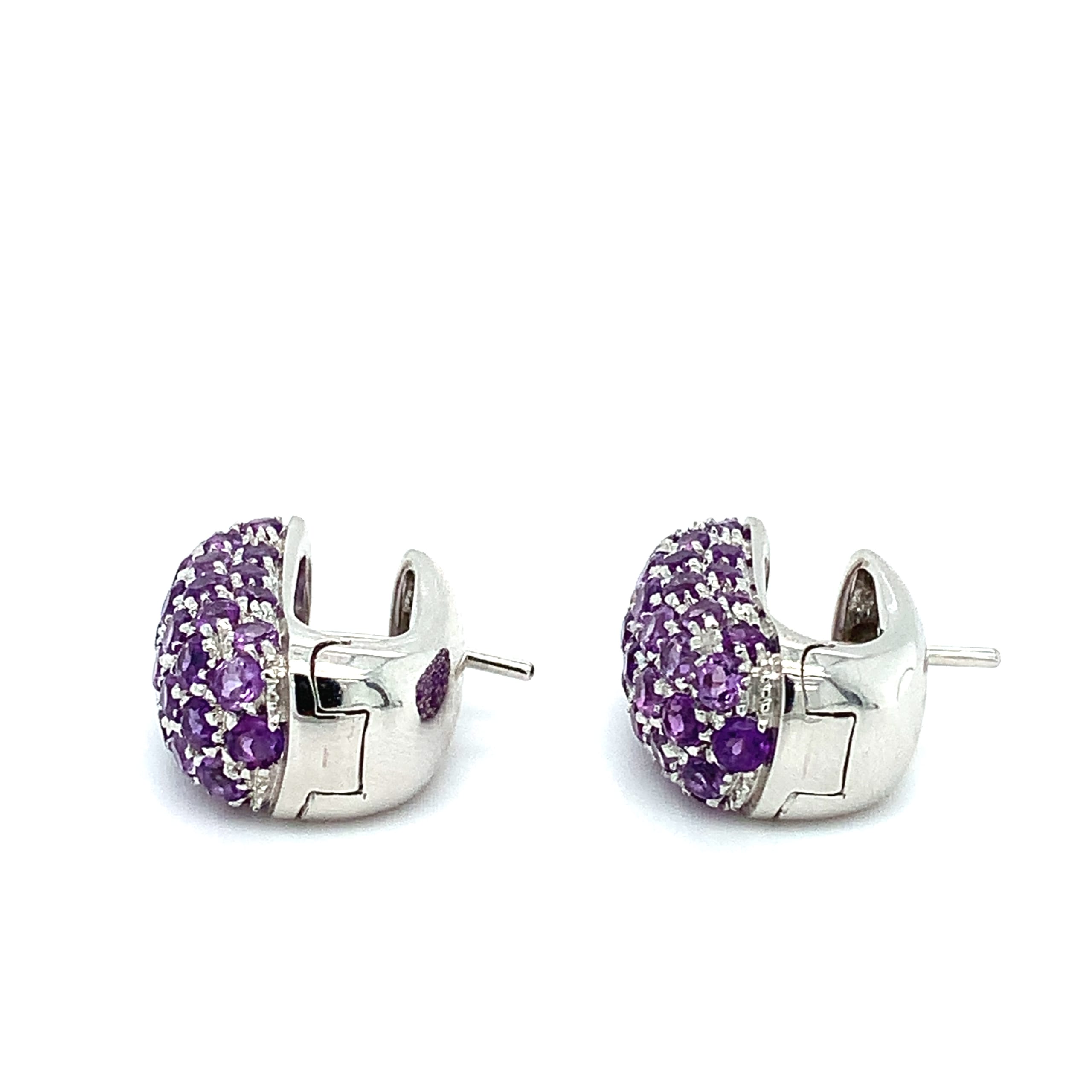 Mouawad amethyst art deco clip on earrings 18k white gold - Image 6