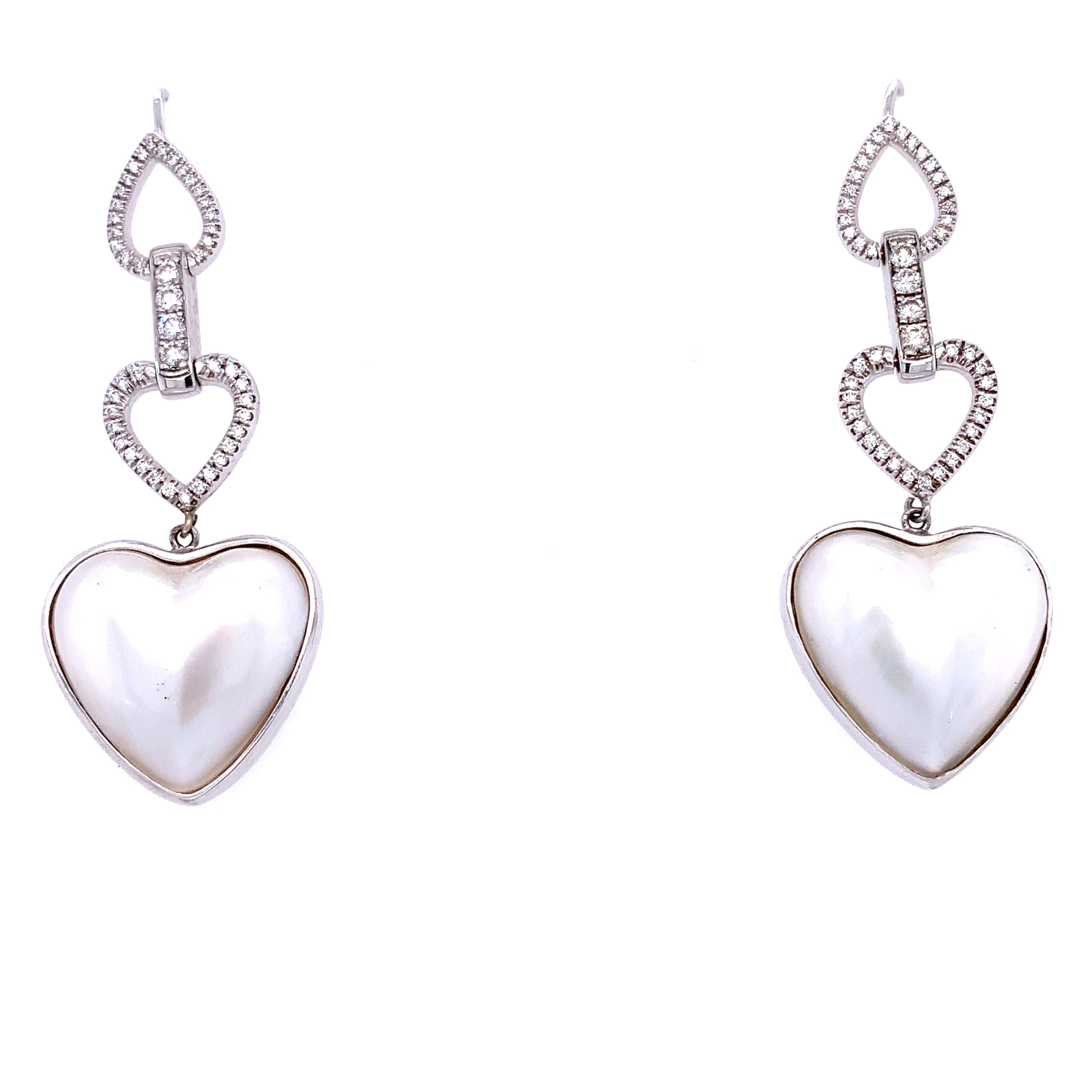 Diamond and pearls art deco earrings 18k white gold