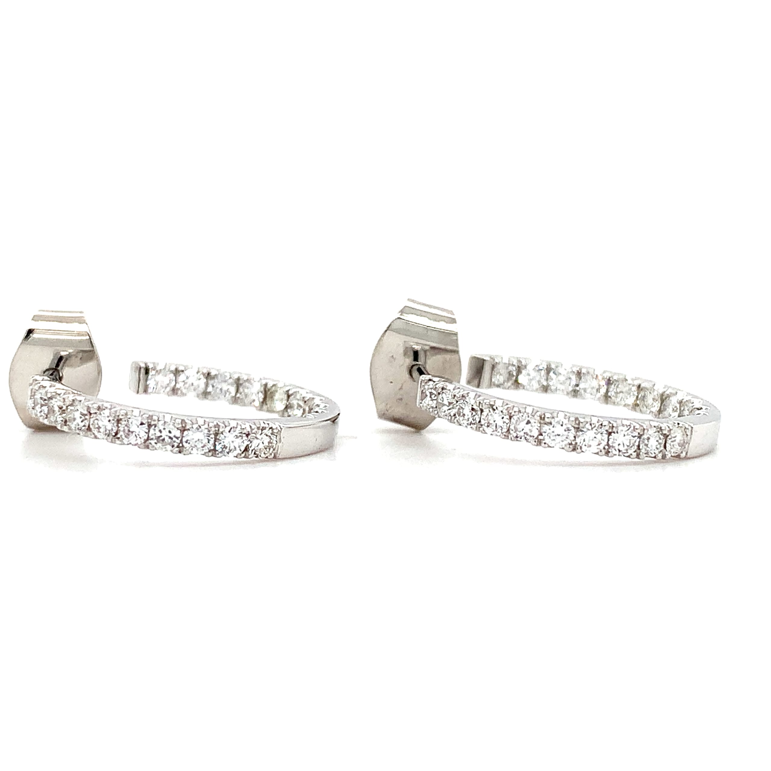 Amellas jewellery London bespoke diamond hoop earrings 18k white gold made in London