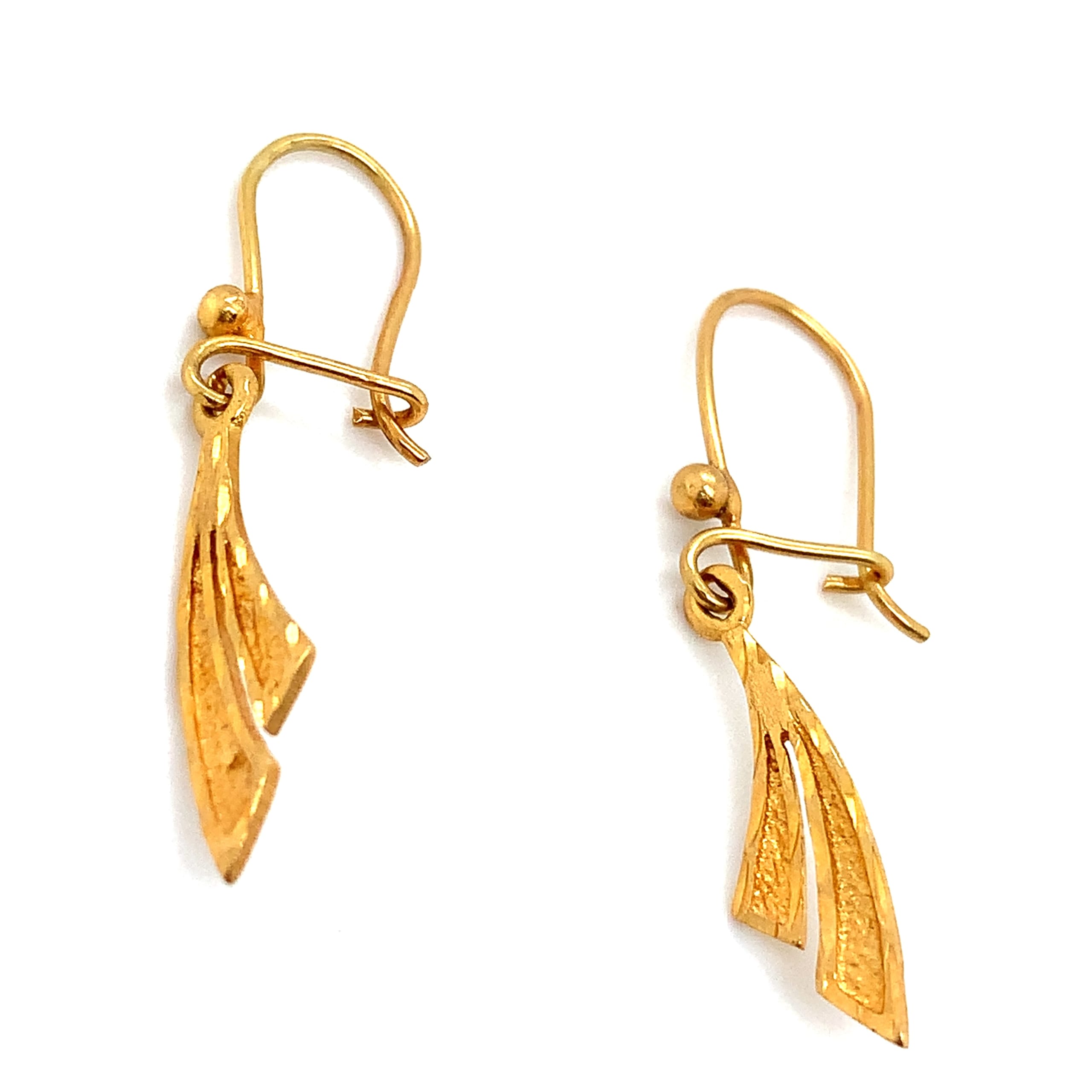 Art deco drop earrings 18k yellow gold - Image 5