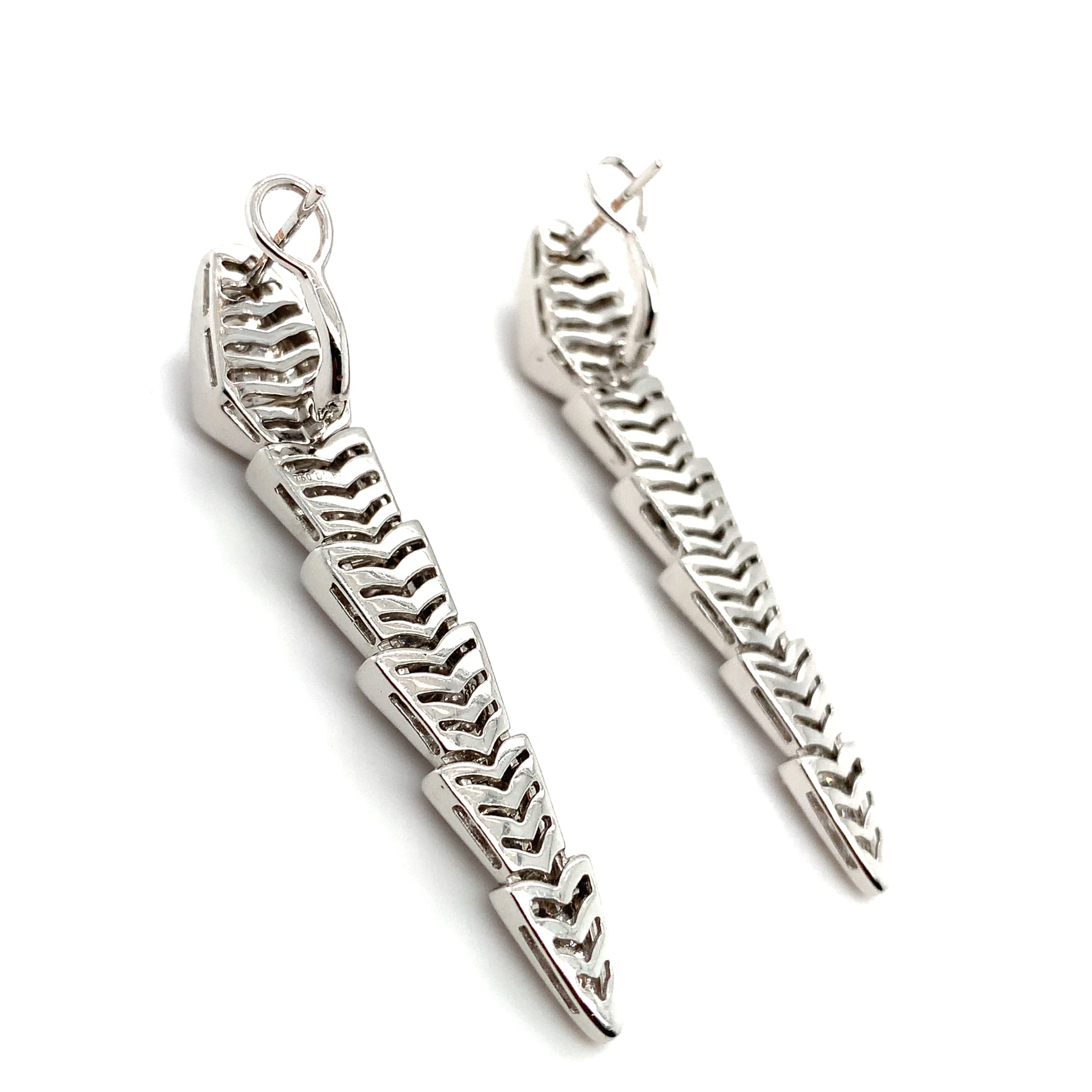 Amellas diamond snake serpentine drop earrings