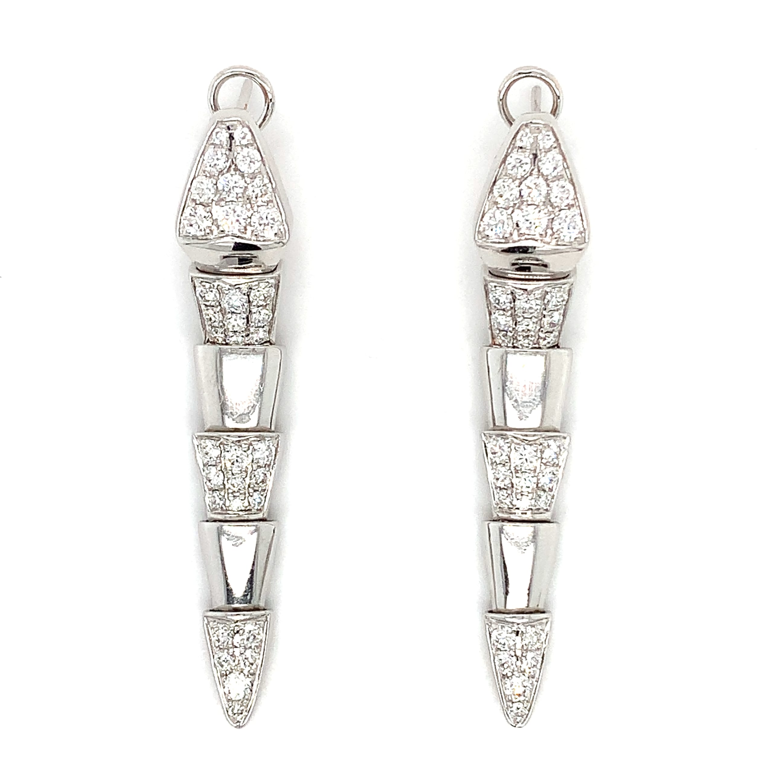 Amellas diamond snake serpentine drop earrings