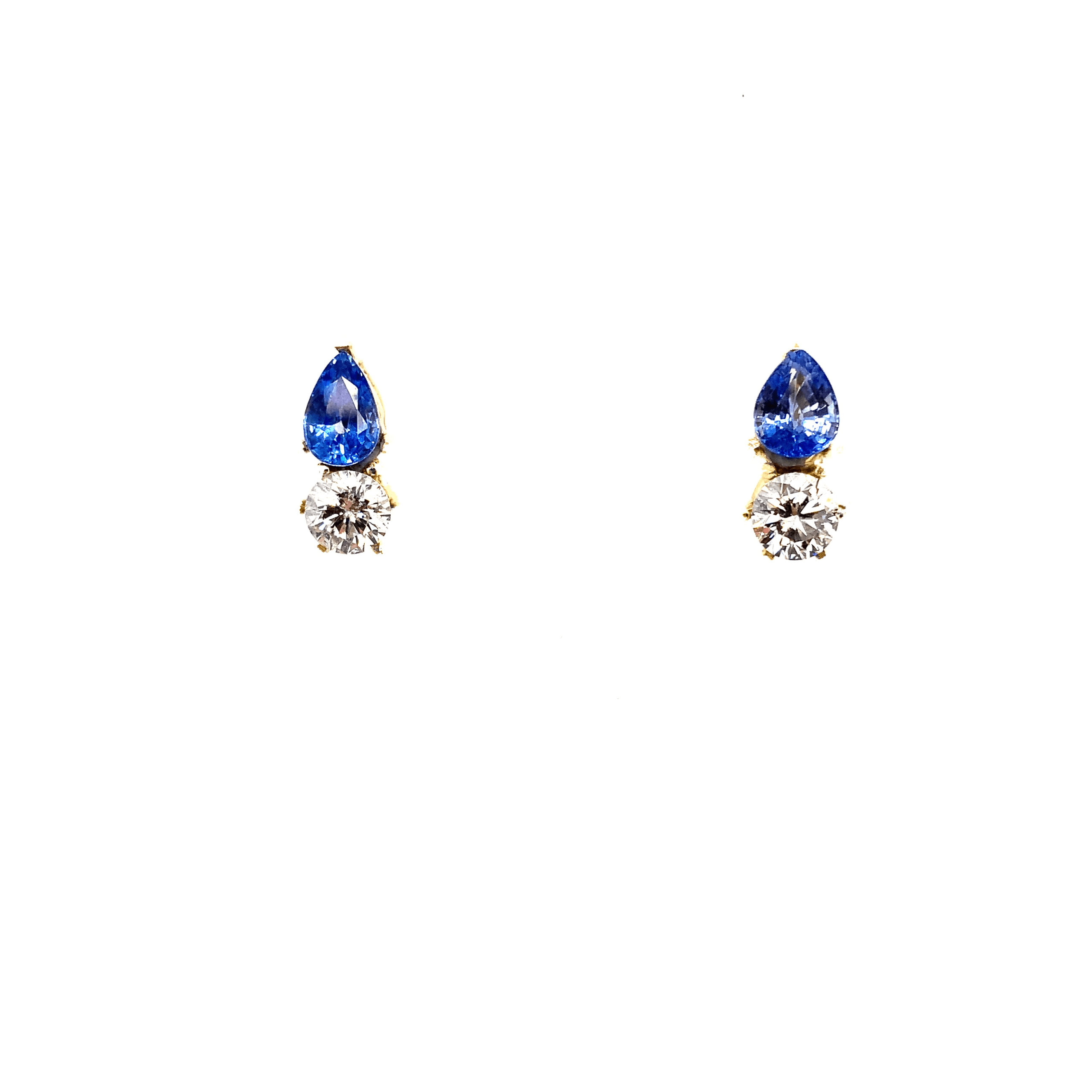 Amelllas blue sapphire and diamond jewellery 18k yellow gold