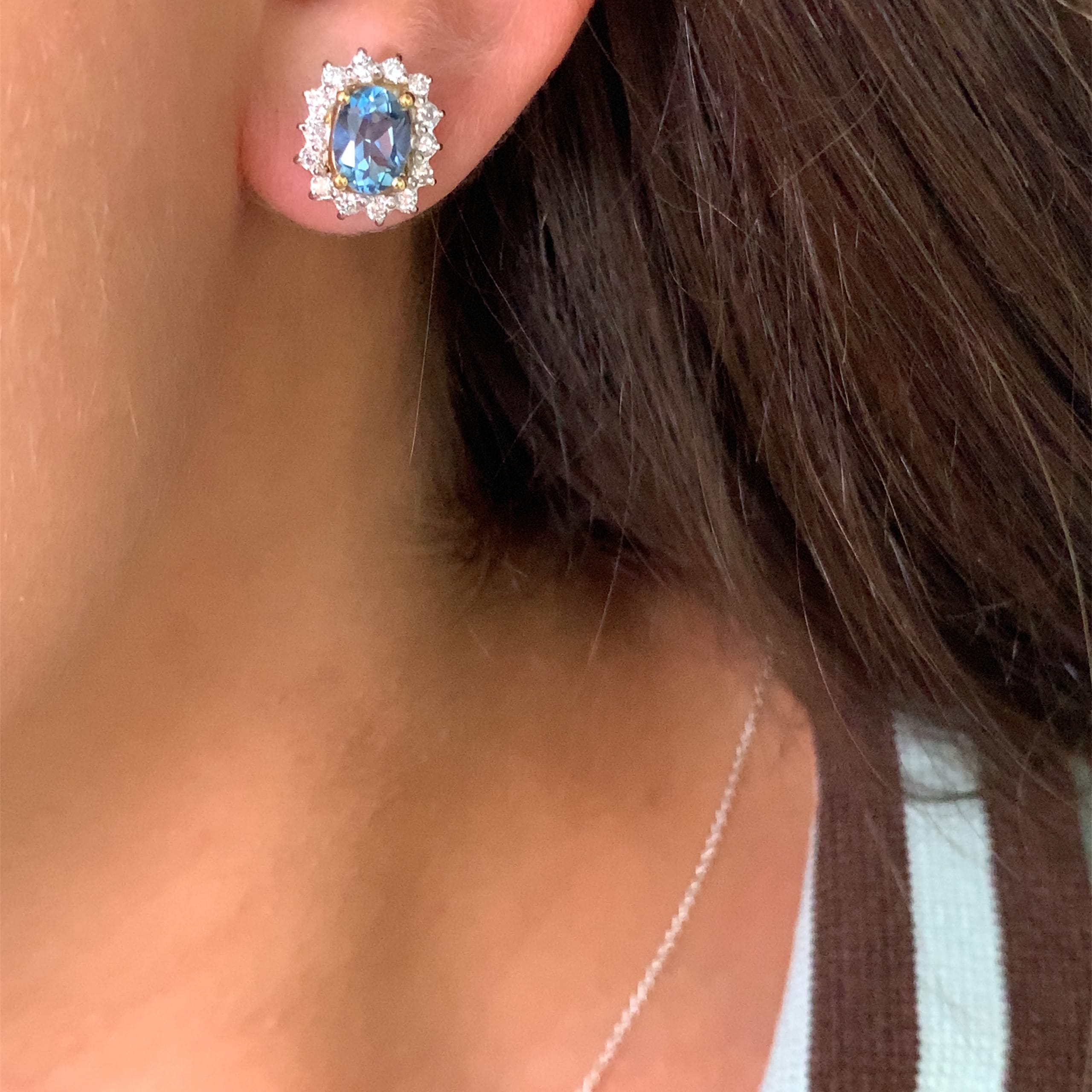 Santa Maria aquamarine and diamond earrings