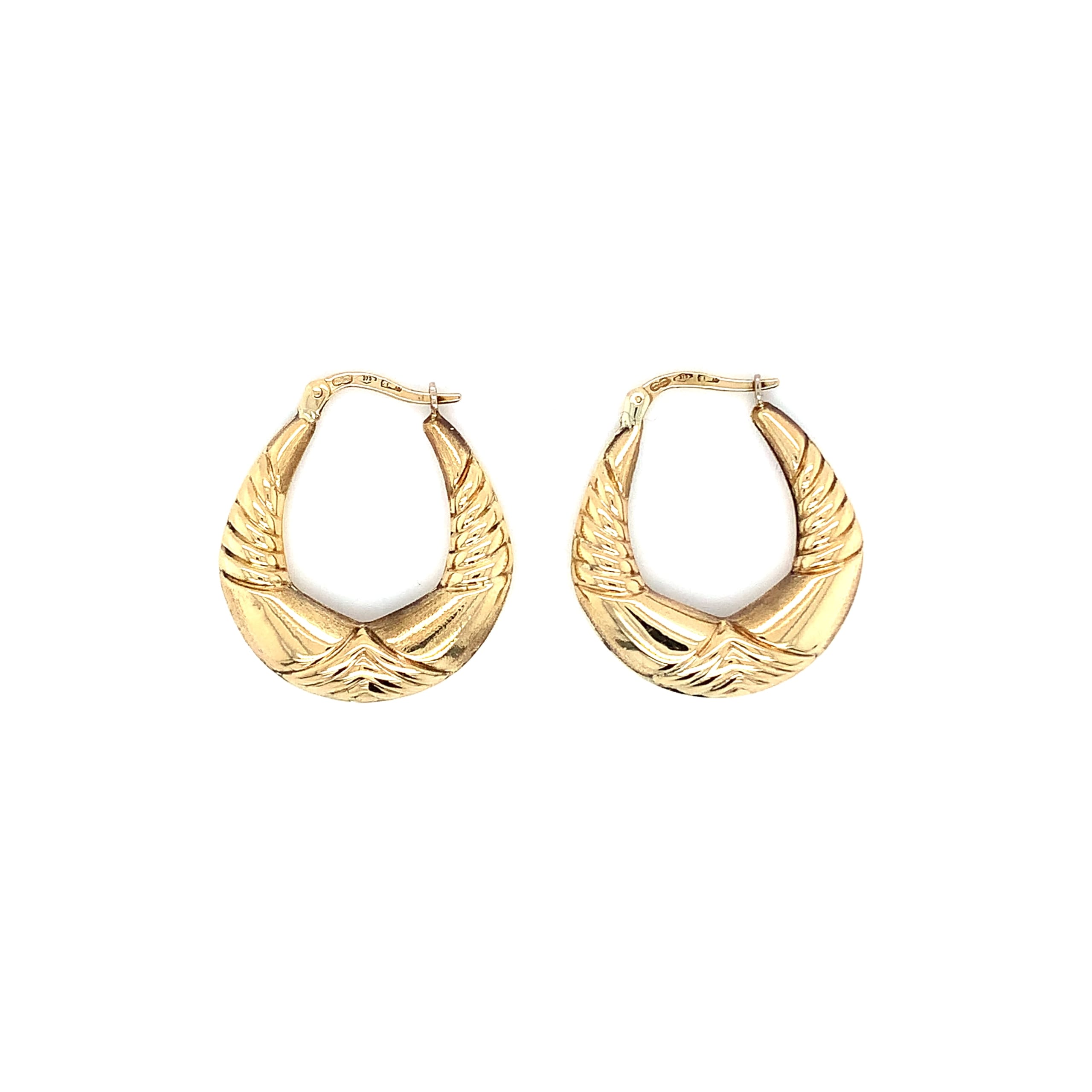 Amellas 9k antique vintage hoop huggie earrings