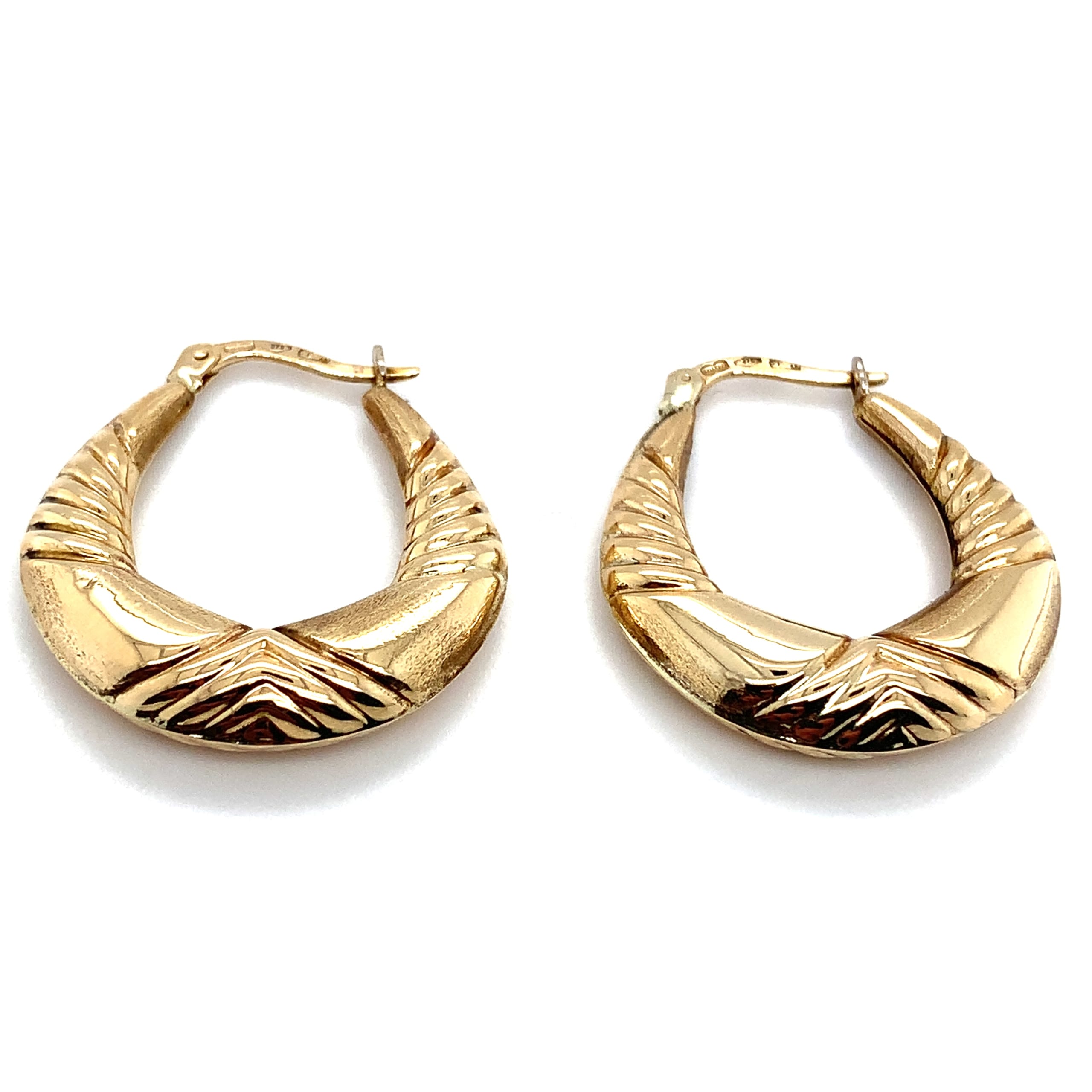 Art deco half moon antique drop earrings yellow gold - Image 6