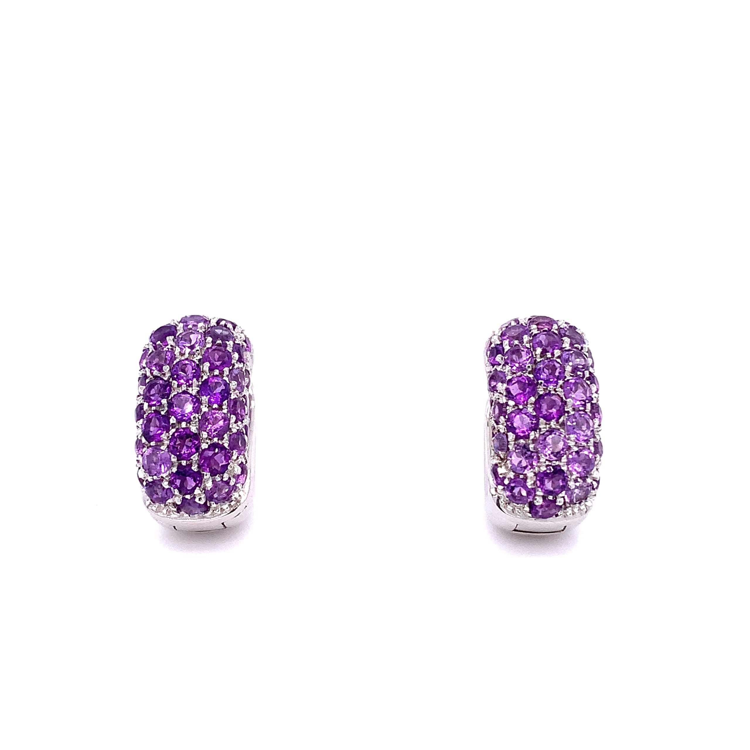 Mouawad amethyst art deco clip on earrings 18k white gold - Image 11
