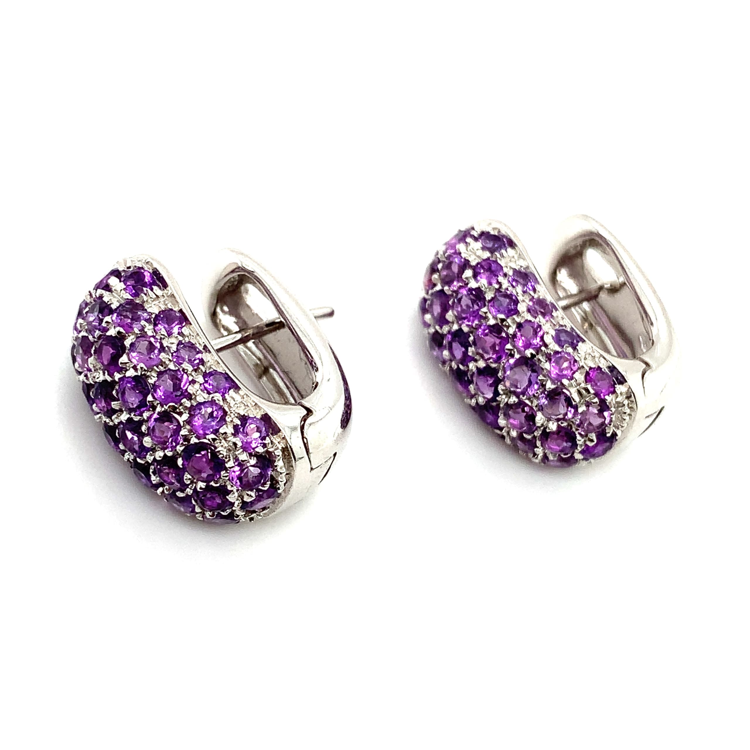 Mouawad amethyst art deco clip on earrings 18k white gold - Image 17