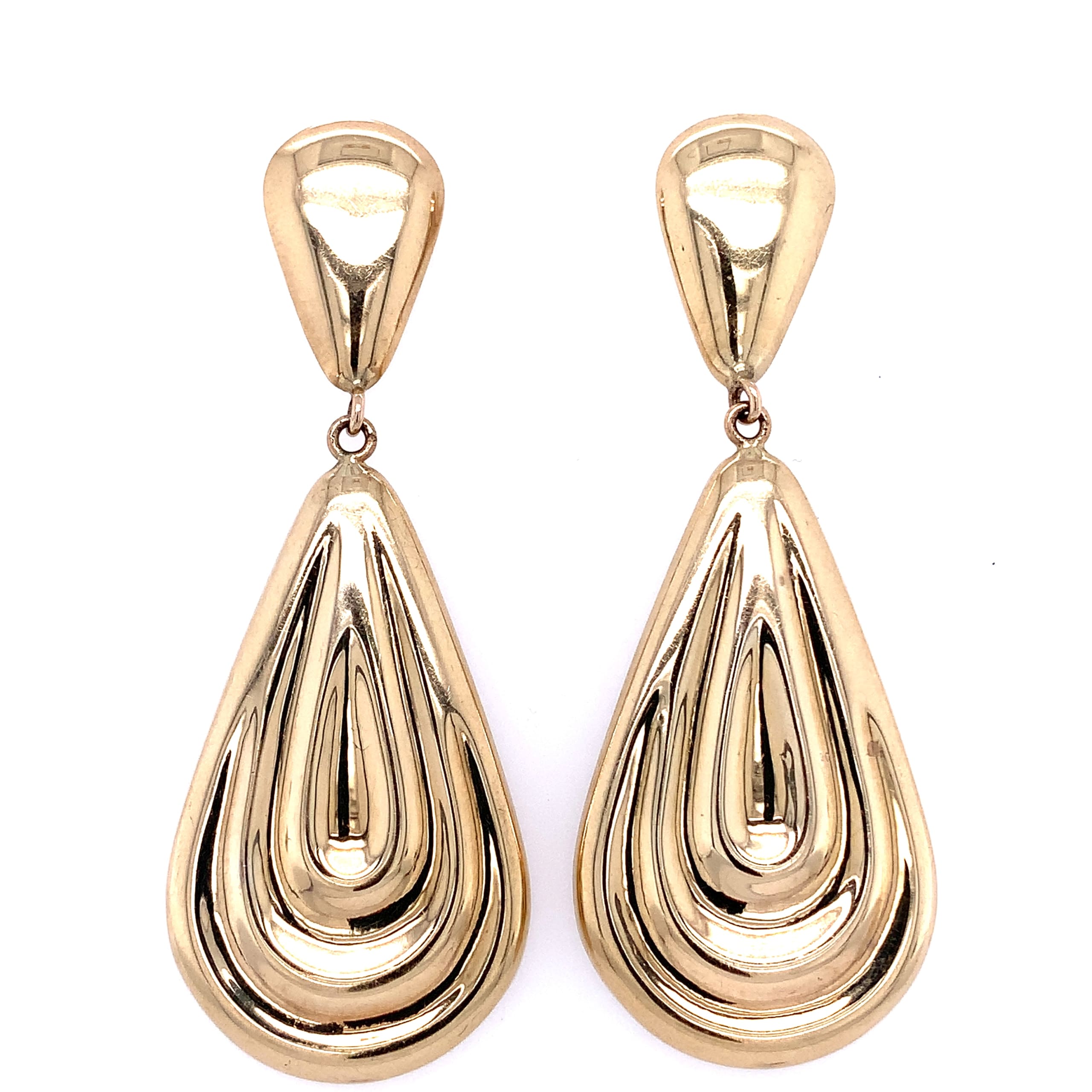 Italian teardrop long earrings antique style vintage
