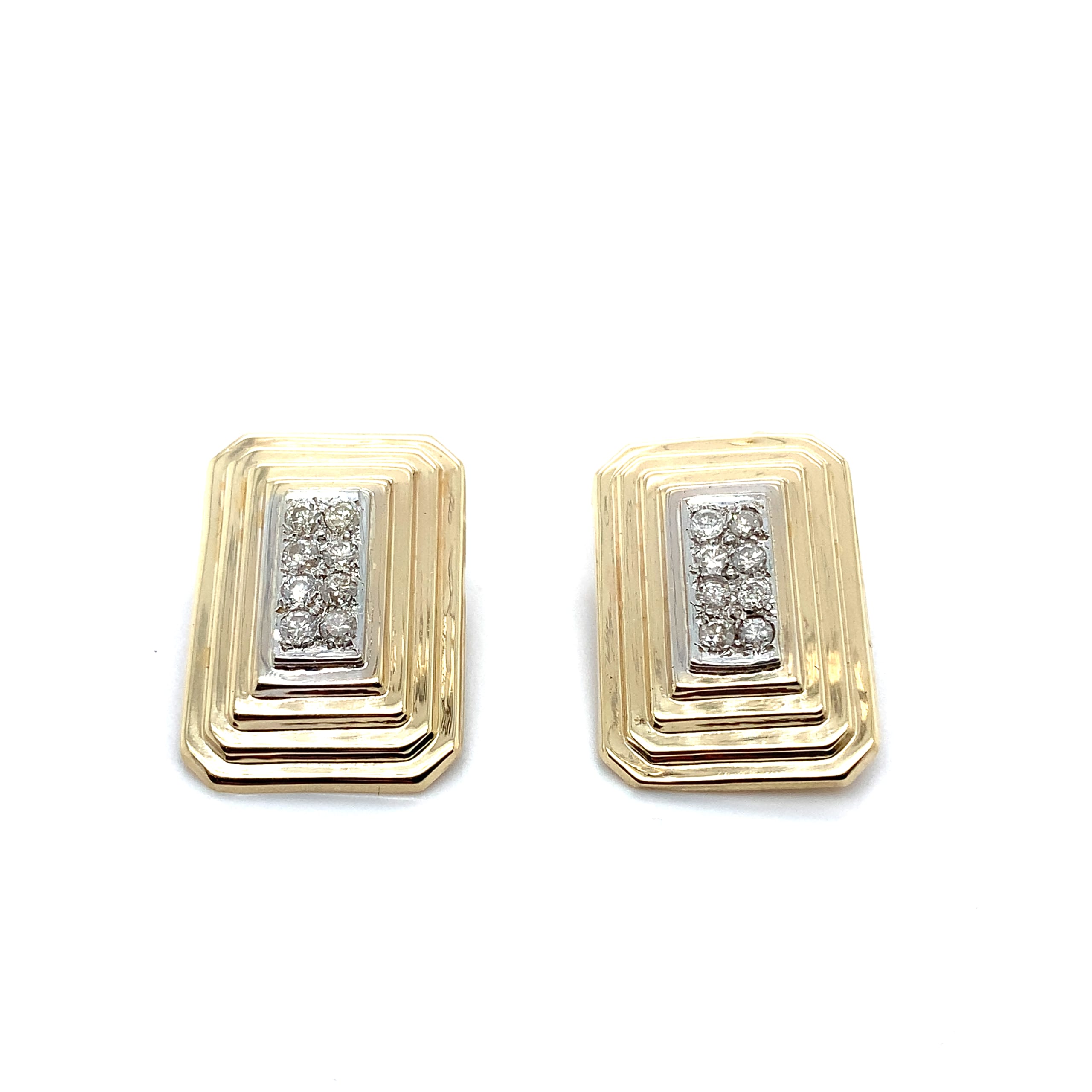 Diamond rectangular drop earrings antique vintage jewellery